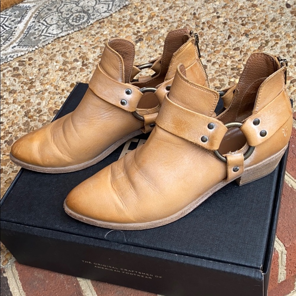 Frye Ray Harness backzip booties